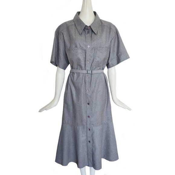 Stella McCartney Dresses & Skirts - STELLA MCCARTNEY GRAY WOOL SHIRT DRESS (40)